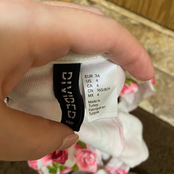 Flared middle pink roses midi dress - Picture 4 of 4